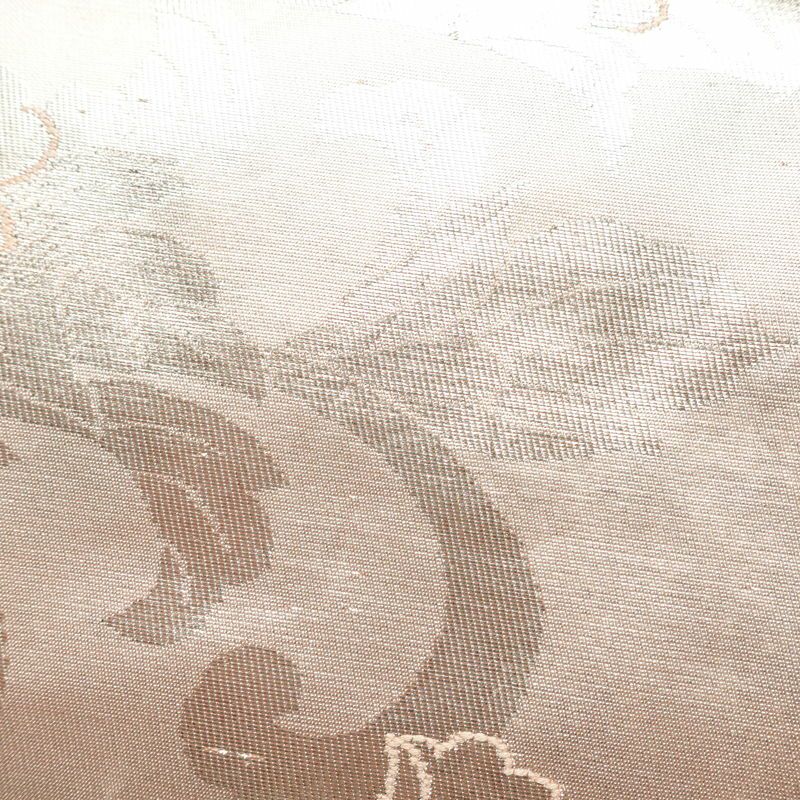 名古屋帯 六通柄 正絹 花柄 名古屋仕立て なごや帯 リサイクル帯 帯 引箔 ピンク_画像5