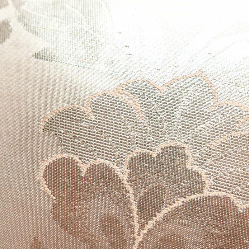 名古屋帯 六通柄 正絹 花柄 名古屋仕立て なごや帯 リサイクル帯 帯 引箔 ピンク_画像7