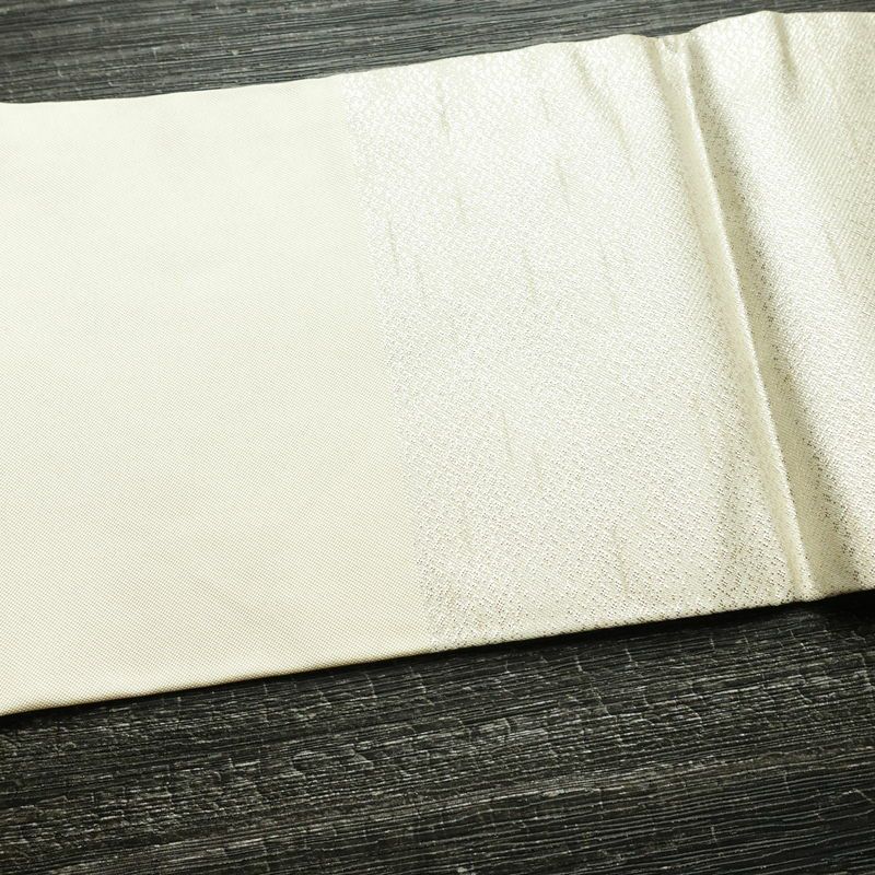 名古屋帯 太鼓柄 金駒刺繍 正絹 木の葉・植物柄 名古屋仕立て なごや帯 リサイクル帯 帯 刺繍 シンプル 金・銀_画像14