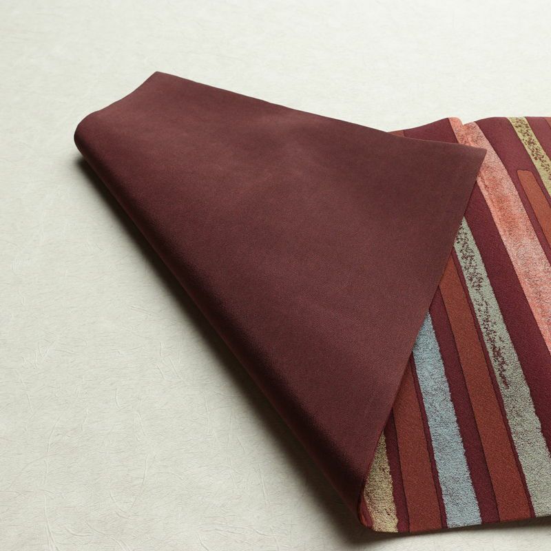 名古屋帯 全通柄 良品 正絹 幾何学柄・抽象柄 名古屋仕立て なごや帯 リサイクル帯 帯 モダン 小豆・エンジ_画像9