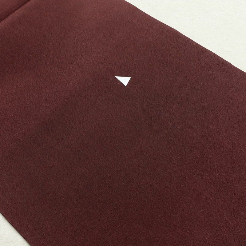 名古屋帯 全通柄 良品 正絹 幾何学柄・抽象柄 名古屋仕立て なごや帯 リサイクル帯 帯 モダン 小豆・エンジ_画像19