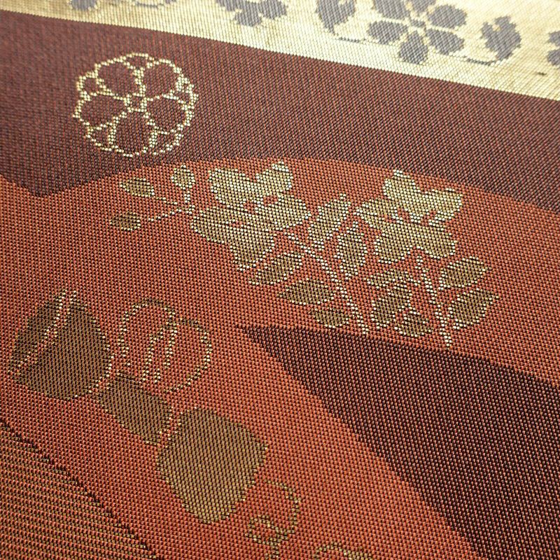 名古屋帯 太鼓柄 正絹 古典柄 名古屋仕立て なごや帯 リサイクル帯 帯 箔 多色使い_画像3