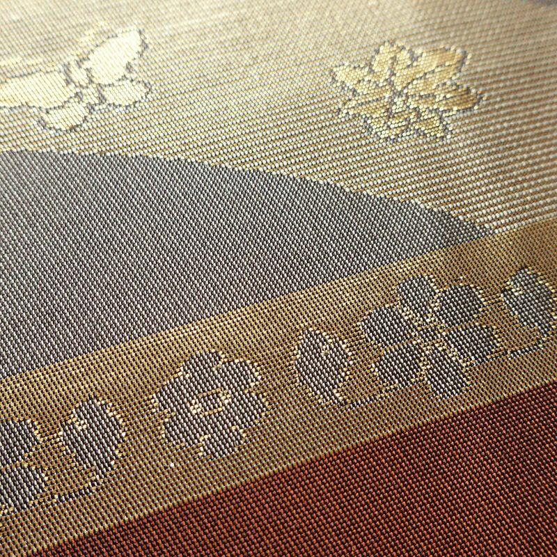 名古屋帯 太鼓柄 正絹 古典柄 名古屋仕立て なごや帯 リサイクル帯 帯 箔 多色使い_画像4