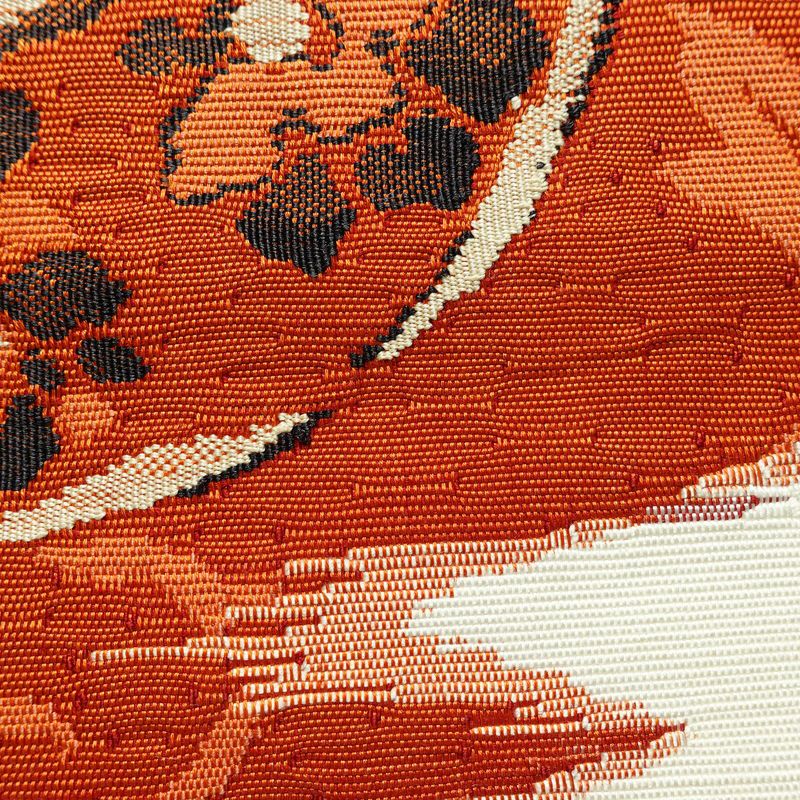 名古屋帯 太鼓柄 正絹 幾何学柄・抽象柄 松葉仕立て なごや帯 リサイクル帯 帯 白_画像4