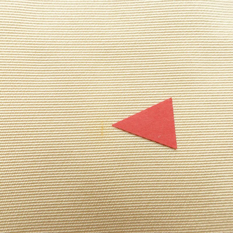 名古屋帯 太鼓柄 つづれ織 正絹 木の葉・植物柄 松葉仕立て なごや帯 リサイクル帯 帯 金糸 ベージュ_画像19