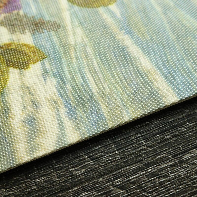 名古屋帯 押し花 太鼓柄 正絹 花柄 名古屋仕立て なごや帯 リサイクル帯 帯 モダン 洒落 白_画像13