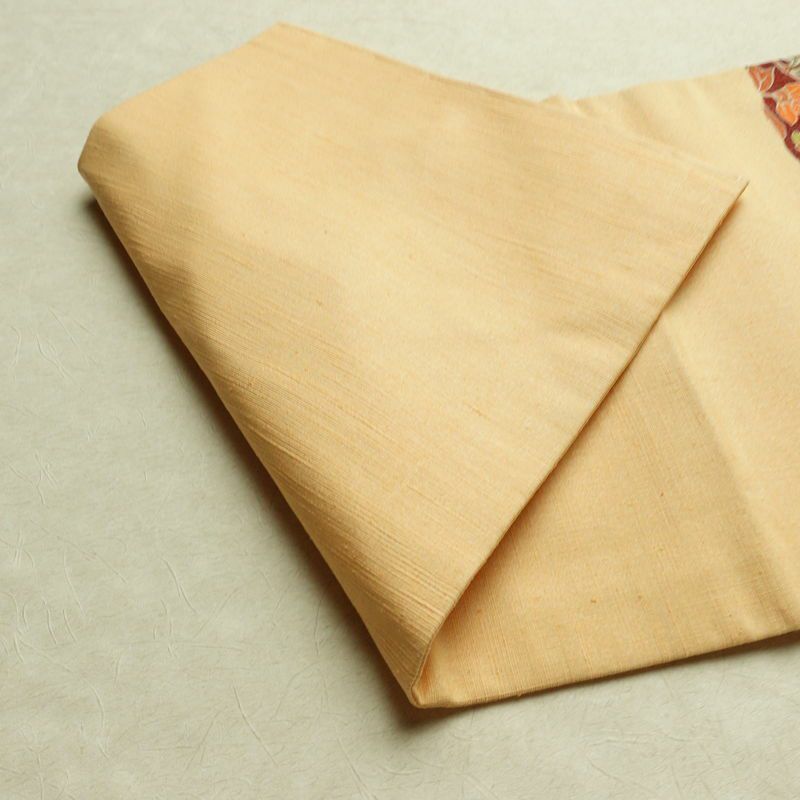 名古屋帯 太鼓柄 良品 しつけ糸付き 正絹 花柄 名古屋仕立て なごや帯 リサイクル帯 帯 金彩 モダン 橙_画像9