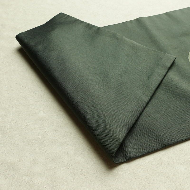 名古屋帯 太鼓柄 正絹 古典柄 名古屋仕立て なごや帯 リサイクル帯 帯 金糸 シンプル 緑・うぐいす色_画像10