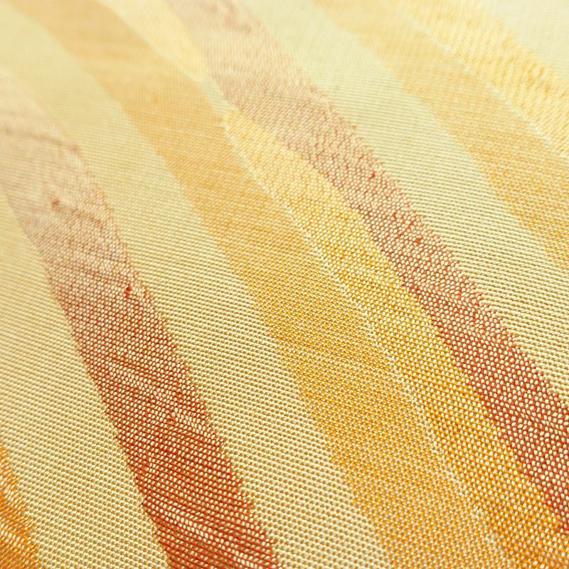 名古屋帯 六通柄 正絹 流水・波柄 名古屋仕立て なごや帯 リサイクル帯 帯 黄・黄土色_画像5