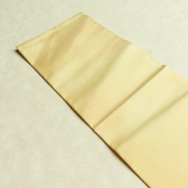 名古屋帯 六通柄 正絹 流水・波柄 名古屋仕立て なごや帯 リサイクル帯 帯 黄・黄土色_画像16