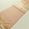 名古屋帯 太鼓柄 良品 正絹 幾何学柄・抽象柄 名古屋仕立て なごや帯 リサイクル帯 帯 ピンクベージュ ベージュ_画像8