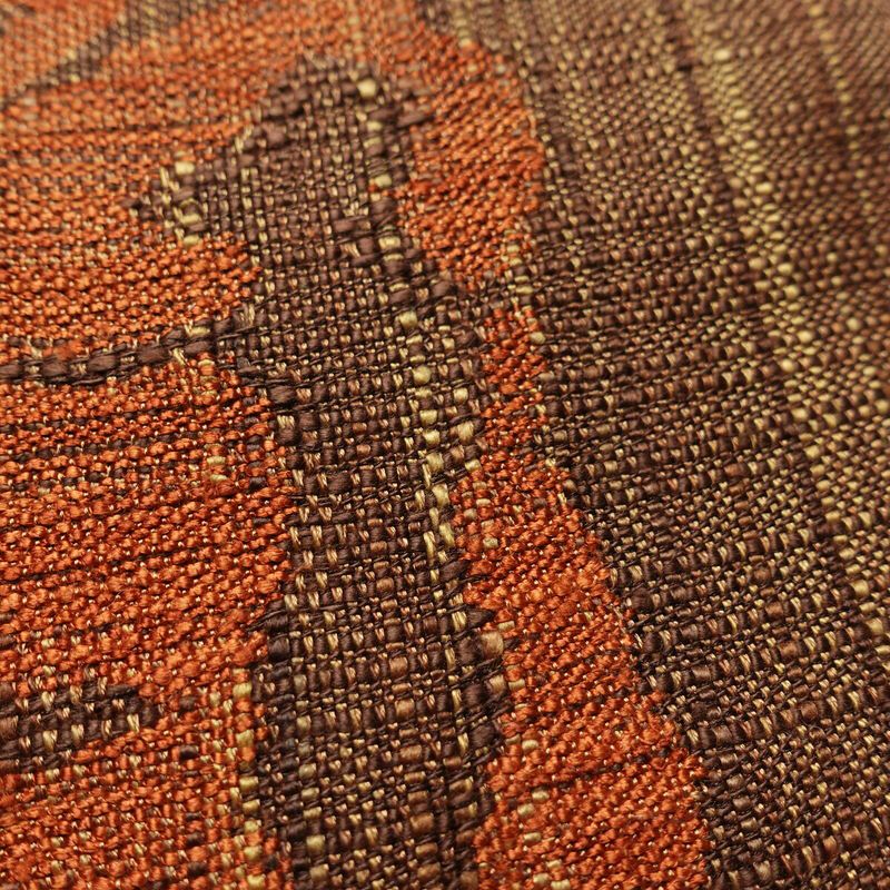 名古屋帯 六通柄 正絹 幾何学柄・抽象柄 松葉仕立て なごや帯 リサイクル帯 帯 紬地 茶_画像4