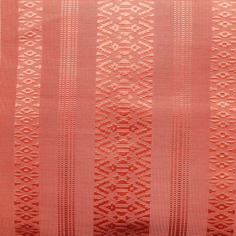 名古屋帯 全通柄 良品 夏用 正絹 縞柄・線柄 松葉仕立て なごや帯 リサイクル帯 ピンク 帯_画像2