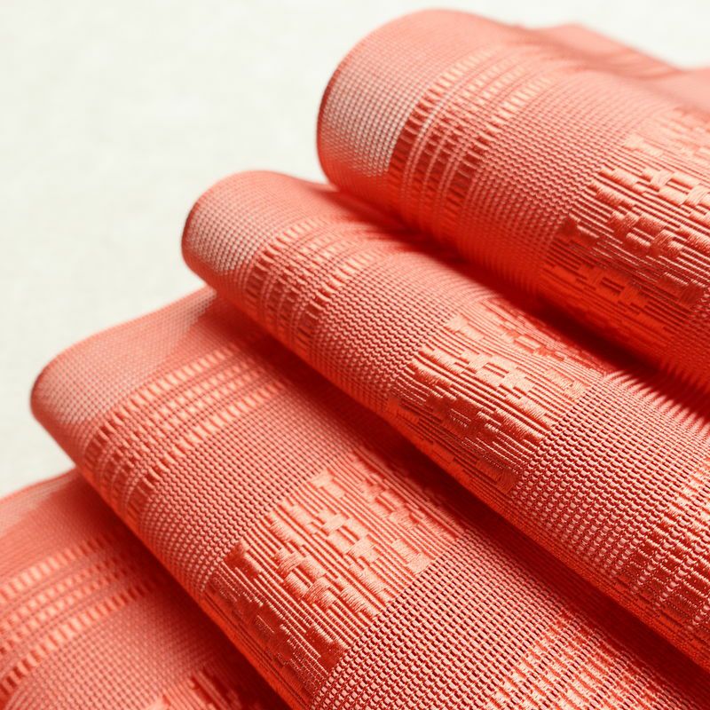 名古屋帯 全通柄 良品 夏用 正絹 縞柄・線柄 松葉仕立て なごや帯 リサイクル帯 ピンク 帯_画像19