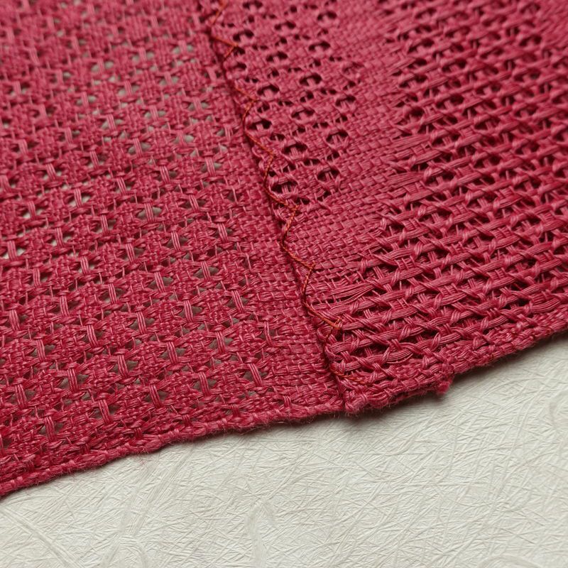 名古屋帯 全通柄 良品 夏用 正絹 流水・波柄 松葉仕立て なごや帯 リサイクル帯 帯 ピンク_画像18