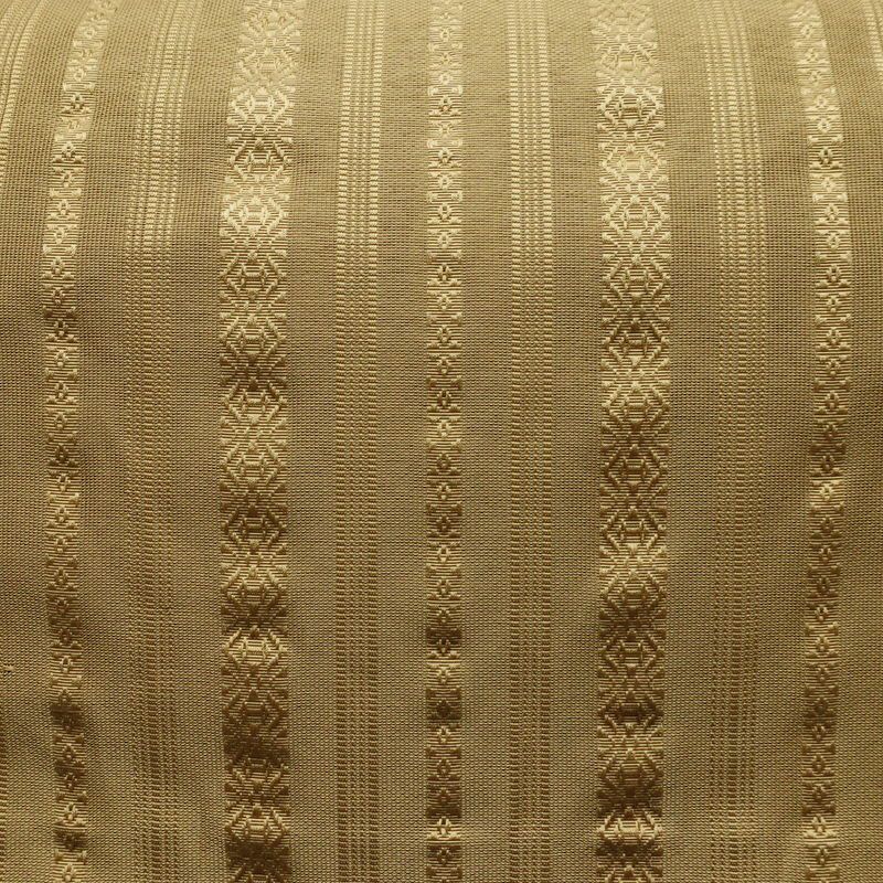 名古屋帯 全通柄 夏用 ポリエステル 縞柄・線柄 松葉仕立て なごや帯 リサイクル帯 帯 黄・黄土色_画像2