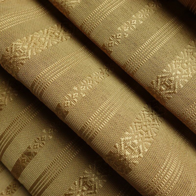 名古屋帯 全通柄 夏用 ポリエステル 縞柄・線柄 松葉仕立て なごや帯 リサイクル帯 帯 黄・黄土色_画像20