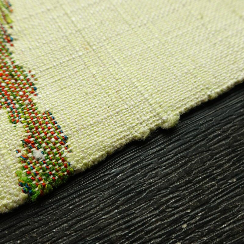 名古屋帯 太鼓柄 正絹 幾何学柄・抽象柄 松葉仕立て なごや帯 リサイクル帯 帯 紬地 緑・うぐいす色_画像12