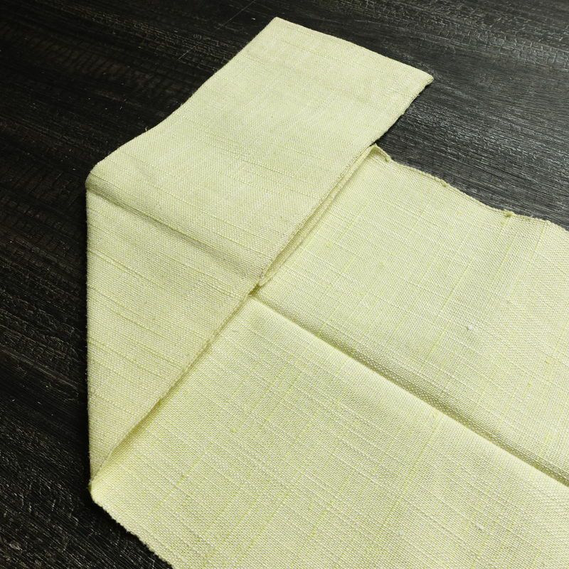 名古屋帯 太鼓柄 正絹 幾何学柄・抽象柄 松葉仕立て なごや帯 リサイクル帯 帯 紬地 緑・うぐいす色_画像15