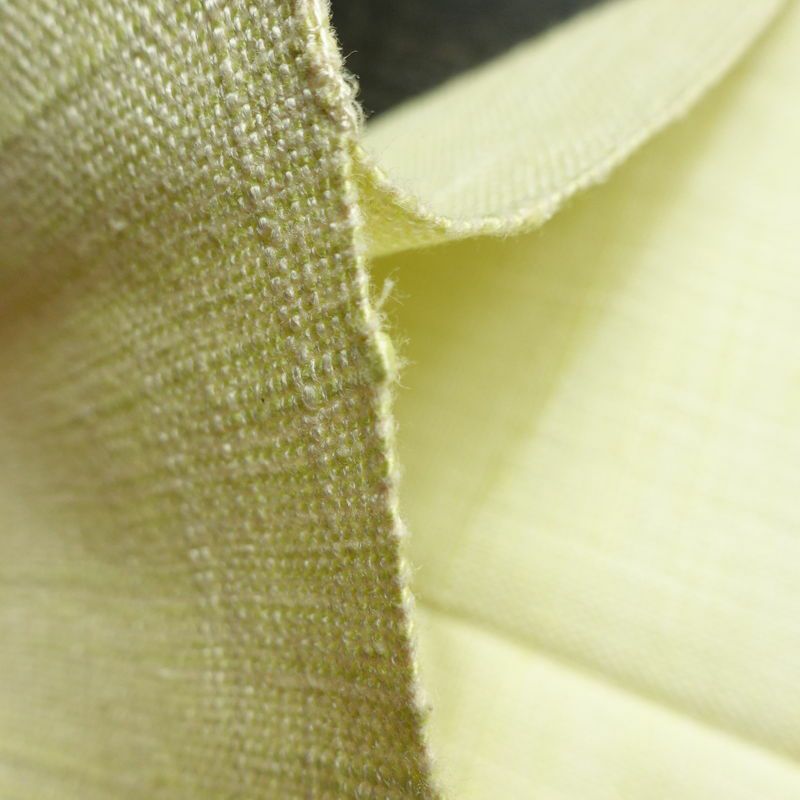 名古屋帯 太鼓柄 正絹 幾何学柄・抽象柄 松葉仕立て なごや帯 リサイクル帯 帯 紬地 緑・うぐいす色_画像16