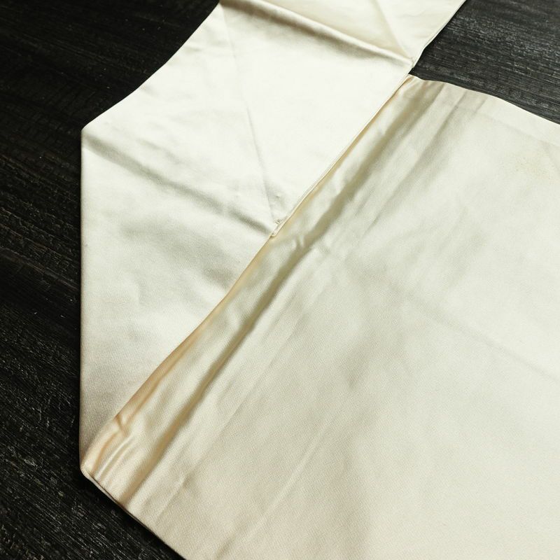 名古屋帯 太鼓柄 正絹 その他の柄 名古屋仕立て なごや帯 リサイクル帯 般若心経 帯 アイボリー 白_画像19