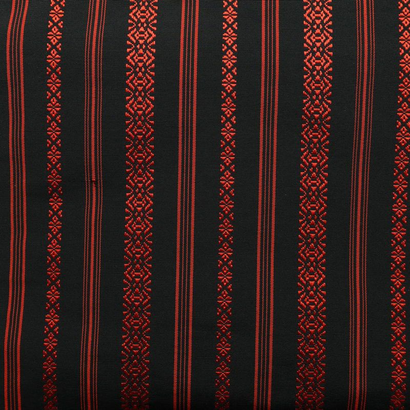 名古屋帯 全通柄 良品 正絹 縞柄・線柄 松葉仕立て なごや帯 リサイクル帯 帯 黒_画像2