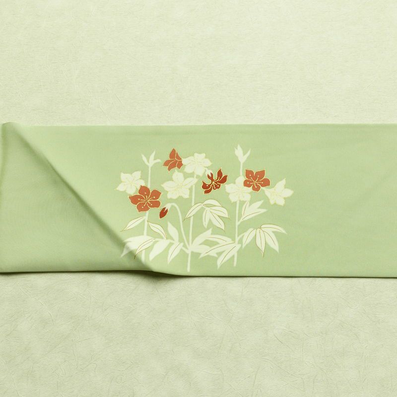 名古屋帯 太鼓柄 良品 金駒刺繍 正絹 花柄 名古屋仕立て なごや帯 リサイクル帯 帯 刺繍 金彩 上品 緑・うぐいす色_画像14