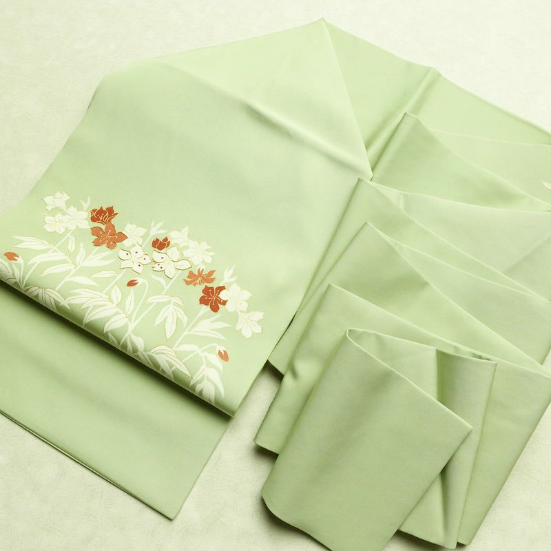 名古屋帯 太鼓柄 良品 金駒刺繍 正絹 花柄 名古屋仕立て なごや帯 リサイクル帯 帯 刺繍 金彩 上品 緑・うぐいす色_画像17