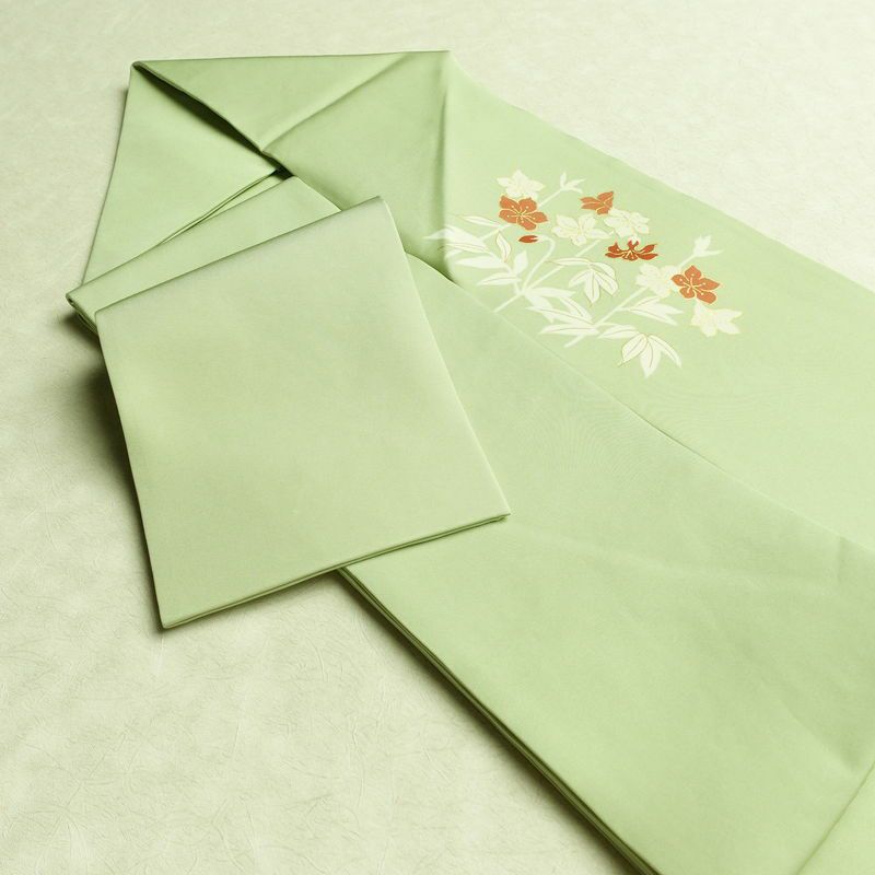 名古屋帯 太鼓柄 良品 金駒刺繍 正絹 花柄 名古屋仕立て なごや帯 リサイクル帯 帯 刺繍 金彩 上品 緑・うぐいす色_画像21