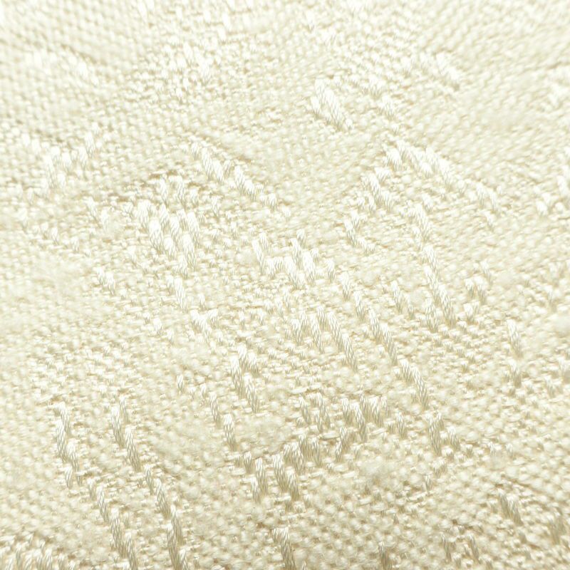 名古屋帯 全通柄 良品 正絹 幾何学柄・抽象柄 松葉仕立て なごや帯 リサイクル帯 帯 白_画像6