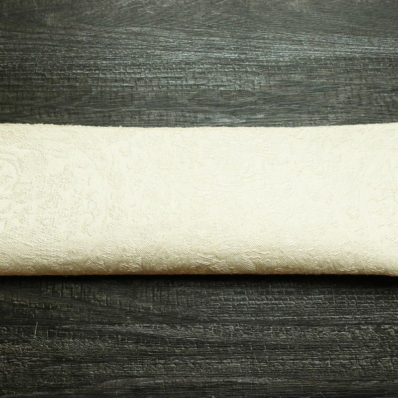 名古屋帯 全通柄 良品 正絹 幾何学柄・抽象柄 松葉仕立て なごや帯 リサイクル帯 帯 白_画像13