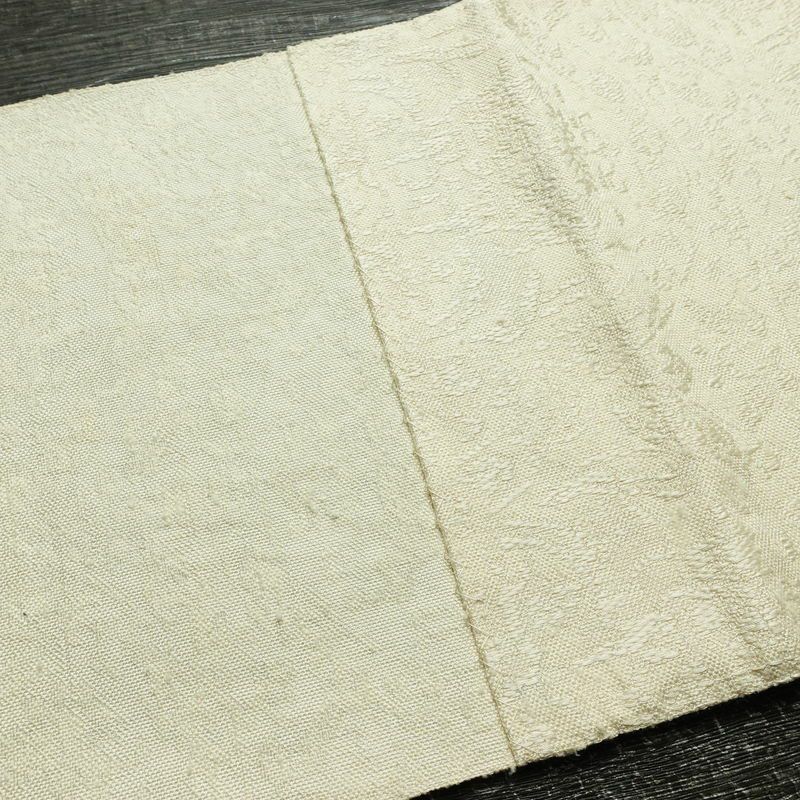 名古屋帯 全通柄 良品 正絹 幾何学柄・抽象柄 松葉仕立て なごや帯 リサイクル帯 帯 白_画像17