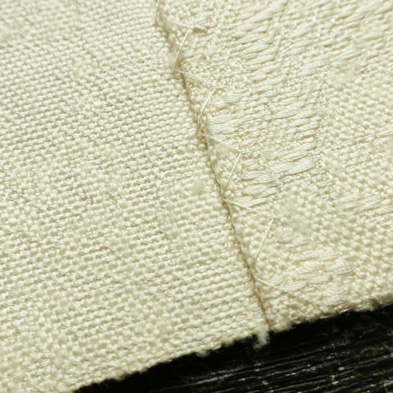 名古屋帯 全通柄 良品 正絹 幾何学柄・抽象柄 松葉仕立て なごや帯 リサイクル帯 帯 白_画像18