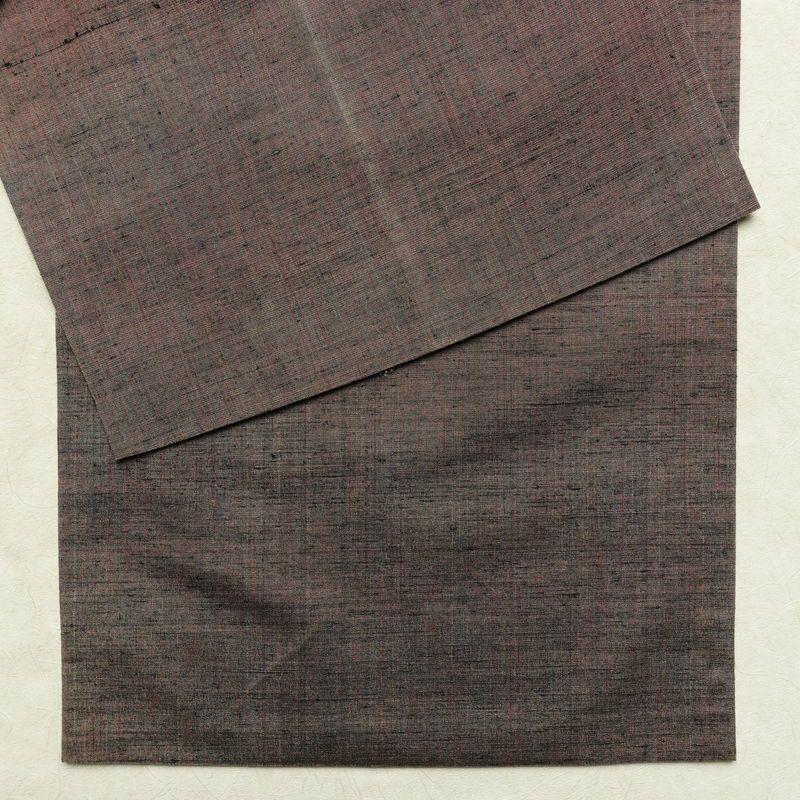 名古屋帯 太鼓柄 正絹 古典柄 通し仕立て なごや帯 リサイクル帯 帯 小豆・エンジ_画像13