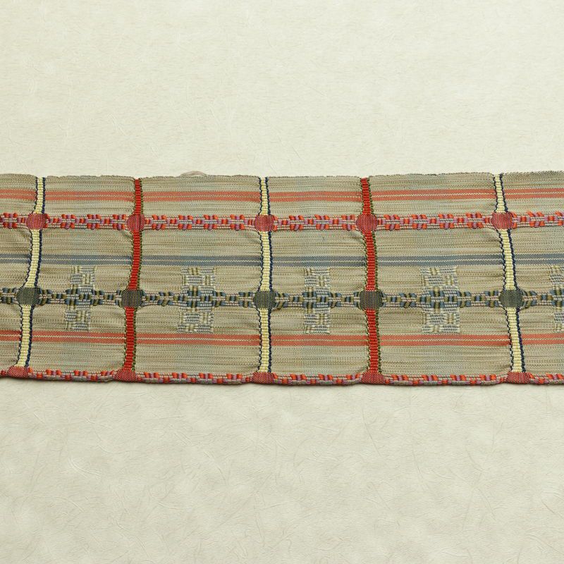 名古屋帯 六通柄 正絹 縞柄・線柄 名古屋仕立て なごや帯 リサイクル帯 帯 ベージュ_画像14