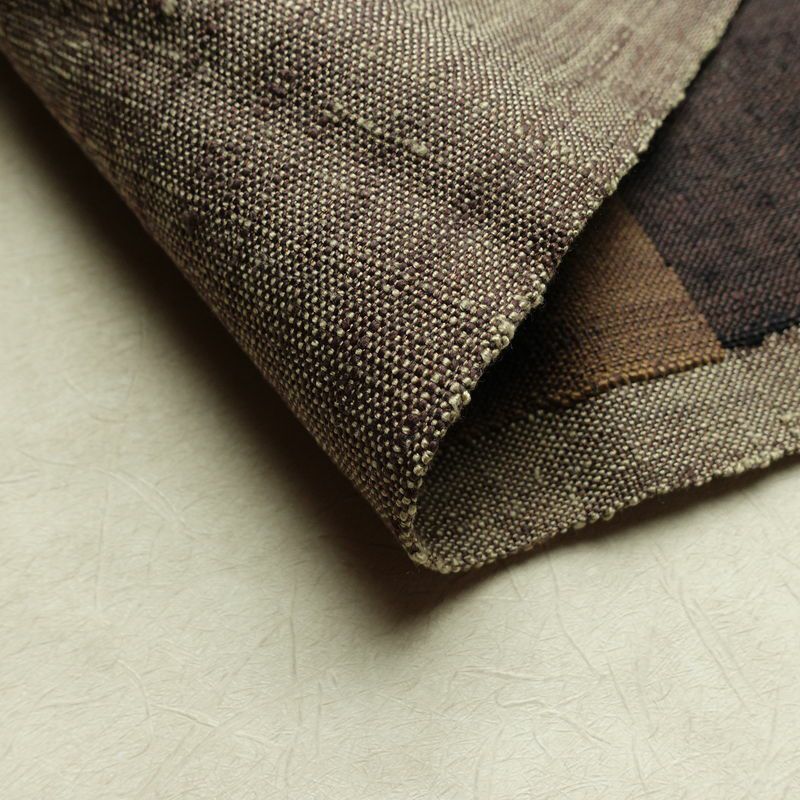 名古屋帯 太鼓柄 美品 正絹 幾何学柄・抽象柄 松葉仕立て なごや帯 リサイクル帯 帯 金糸 モダン 茶_画像12