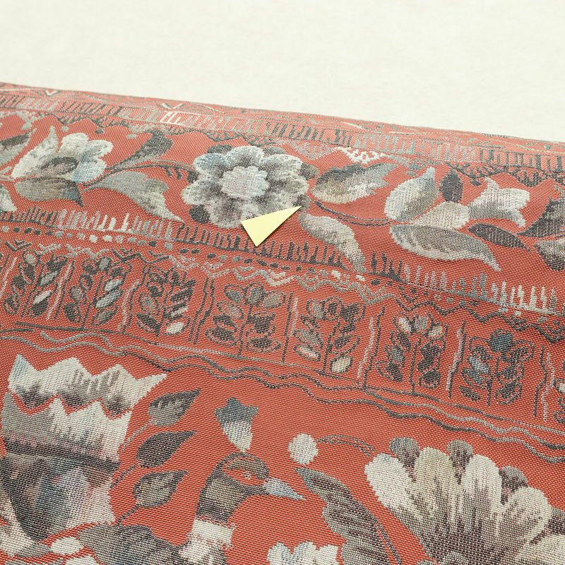 名古屋帯 全通柄 正絹 花柄 名古屋仕立て なごや帯 リサイクル帯 帯 モダン ピンク_画像3