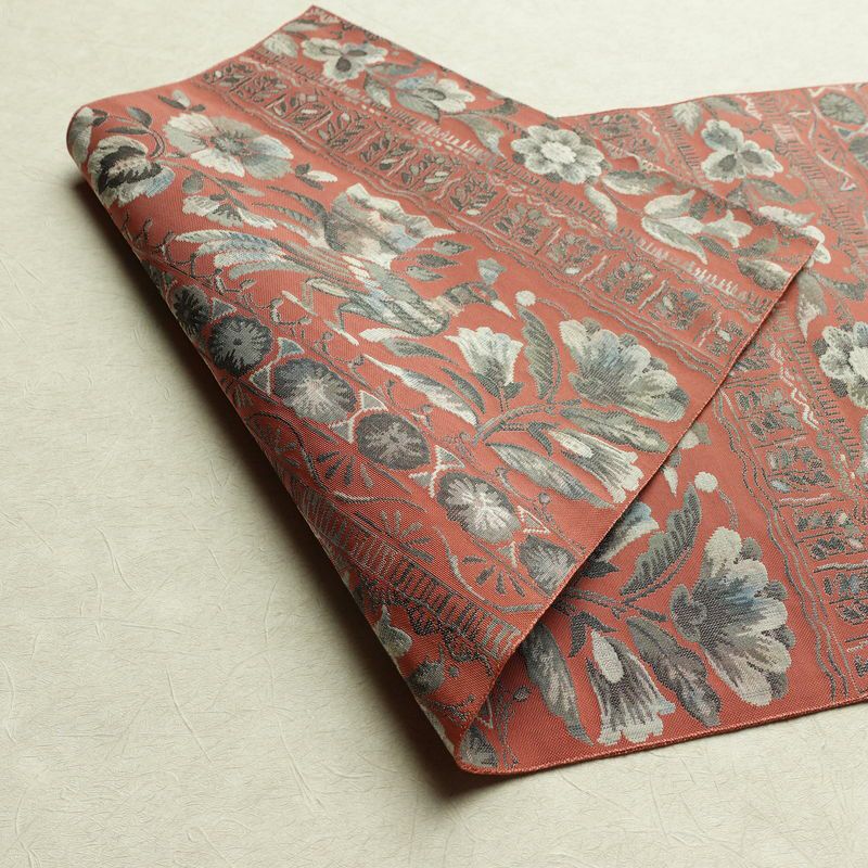 名古屋帯 全通柄 正絹 花柄 名古屋仕立て なごや帯 リサイクル帯 帯 モダン ピンク_画像11