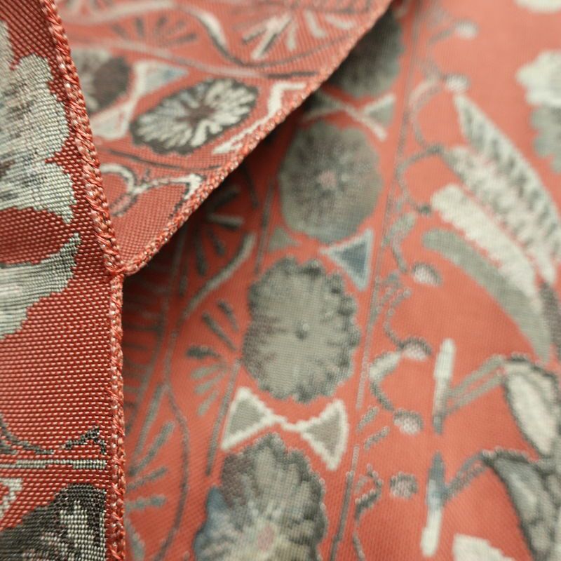 名古屋帯 全通柄 正絹 花柄 名古屋仕立て なごや帯 リサイクル帯 帯 モダン ピンク_画像20