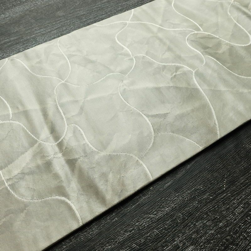 名古屋帯 六通柄 正絹 古典柄 名古屋仕立て なごや帯 リサイクル帯 帯 グレー_画像9