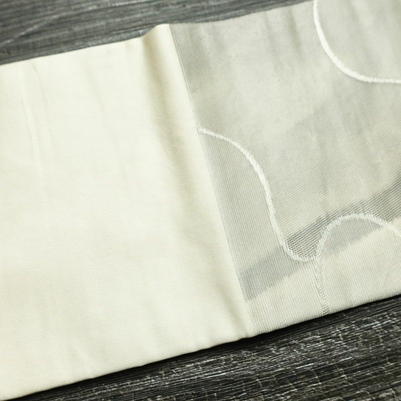 名古屋帯 六通柄 正絹 古典柄 名古屋仕立て なごや帯 リサイクル帯 帯 グレー_画像13