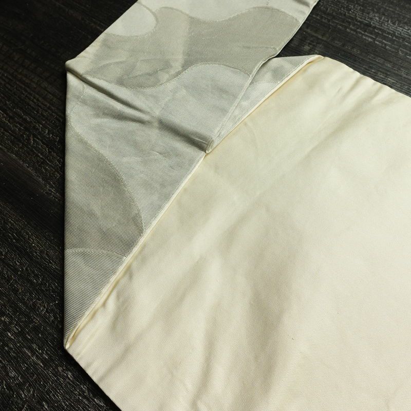 名古屋帯 六通柄 正絹 古典柄 名古屋仕立て なごや帯 リサイクル帯 帯 グレー_画像19