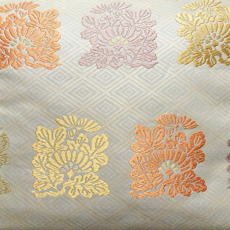 名古屋帯 六通柄 良品 正絹 古典柄 名古屋仕立て なごや帯 リサイクル帯 帯 グレー_画像2