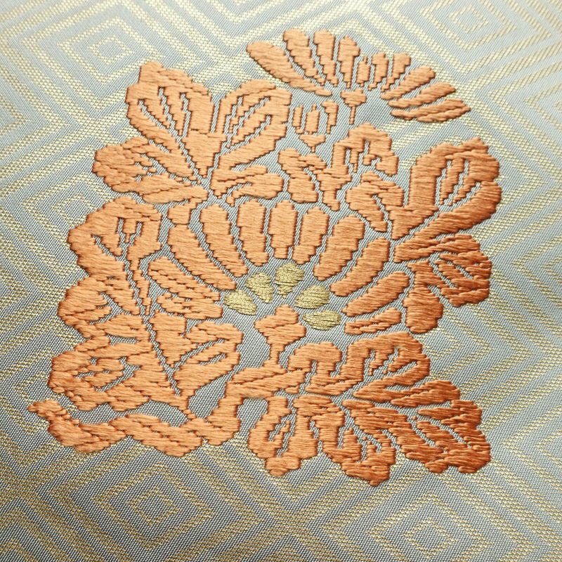 名古屋帯 六通柄 良品 正絹 古典柄 名古屋仕立て なごや帯 リサイクル帯 帯 グレー_画像3