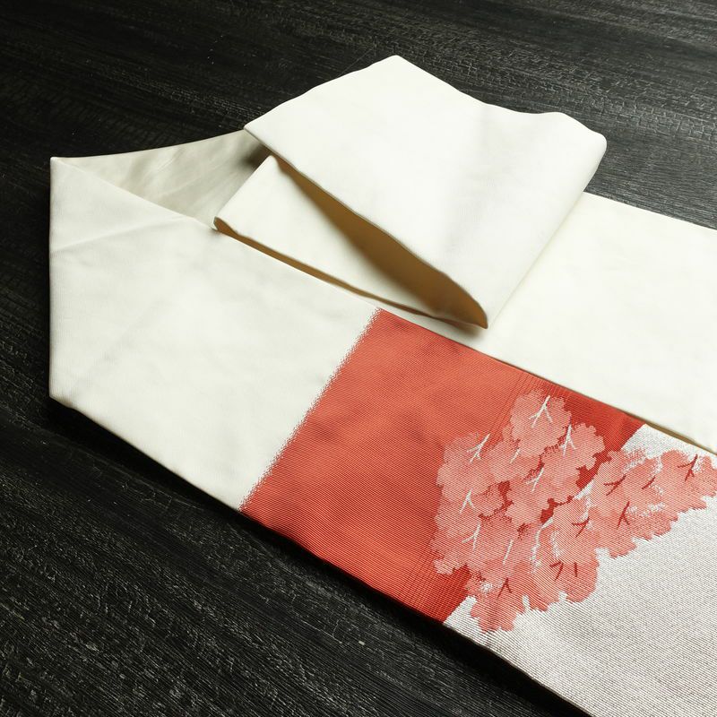 名古屋帯 太鼓柄 良品 正絹 風景柄 名古屋仕立て なごや帯 リサイクル帯 帯 金糸 銀糸 白_画像21