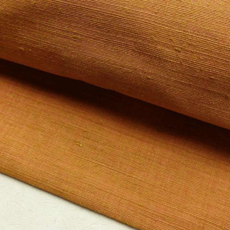 名古屋帯 全通柄 良品 正絹 無地 名古屋仕立て なごや帯 リサイクル帯 帯 シンプル 茶_画像6