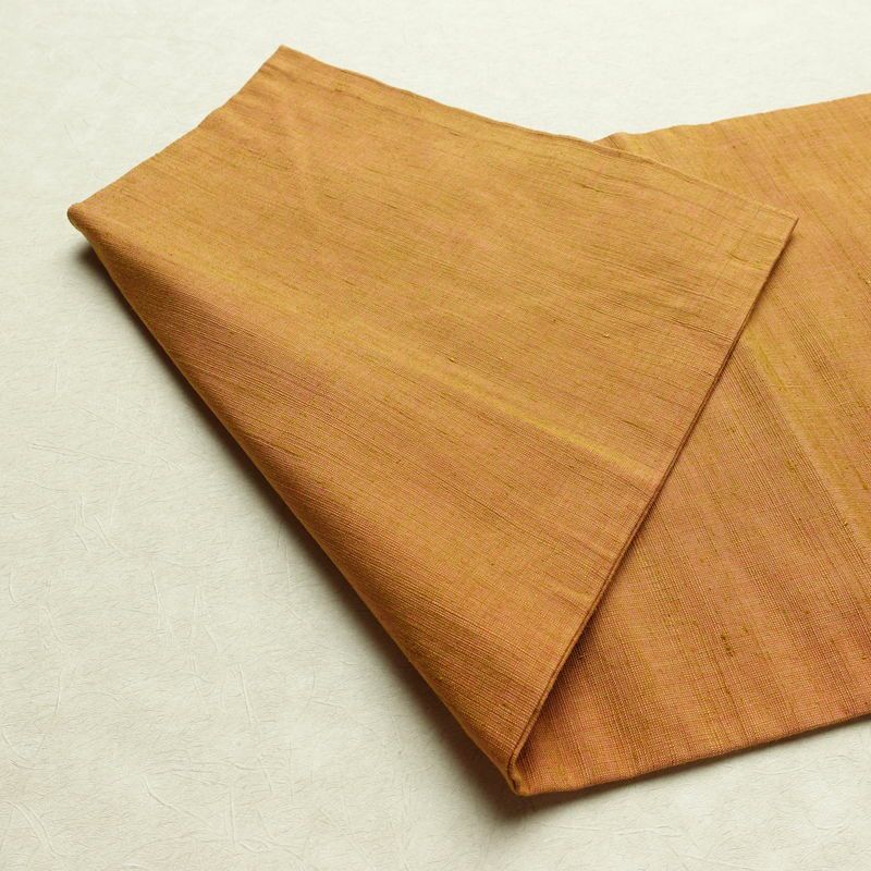 名古屋帯 全通柄 良品 正絹 無地 名古屋仕立て なごや帯 リサイクル帯 帯 シンプル 茶_画像8