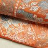 名古屋帯 六通柄 良品 正絹 花柄 松葉仕立て なごや帯 リサイクル帯 帯 橙_画像7