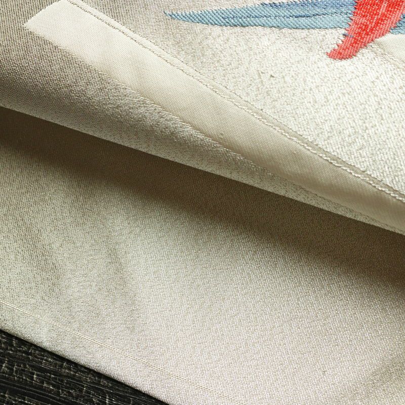 名古屋帯 太鼓柄 良品 正絹 花柄 名古屋仕立て なごや帯 リサイクル帯 帯 銀糸 シンプル ピンク_画像7