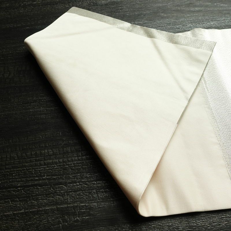 名古屋帯 太鼓柄 良品 正絹 花柄 名古屋仕立て なごや帯 リサイクル帯 帯 銀糸 シンプル ピンク_画像9